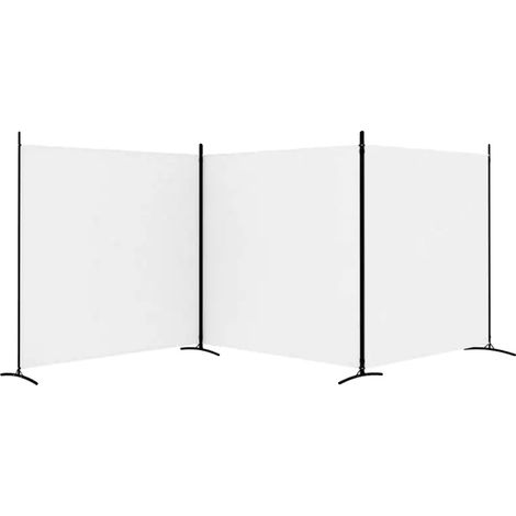 Paravent, Panneaux en Tissu, Design Moderne, BLANC (1/2)