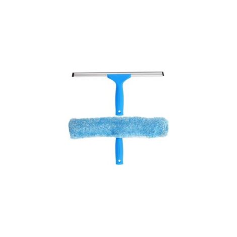 Raclette à vitres professionnelle avec brosse en microfibre, largeur 35 cm, pour douche, salle de bain, voiture, fenêtre