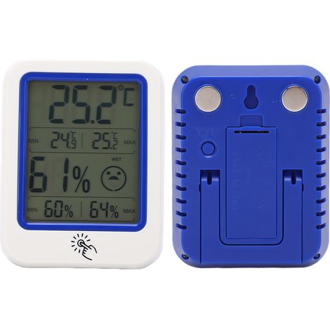Thermomètre numérique OW-159 avec écran LCD, affichage de la température et de l'humidité, rétroéclairage et support pliable. Haute précision pour toute la famille. (1/5)