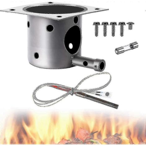 Pièces de rechange pour le kit de brûleur et d'allumeur à tige chaude Mudder Fire Burn Pot, barbecue à granulés Pit, vis et fusibles inclus. (1/5)