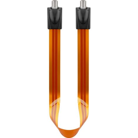 Goobay 67246 Cable plano SAT para pasar por la ventana, 2x conectores F, pasaventanas, cable delgado para antena con conector F, cable satélite plano (0,3mm) 0,5m