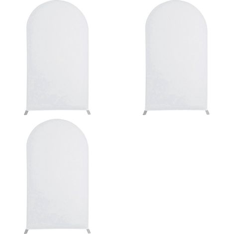 Lot de 3 housses de protection pour arche de mariage de 2,2 m (7,2 pi), forme ronde, blanches, idéales pour la décoration de fêtes d'anniversaire et de banquets. (1/3)