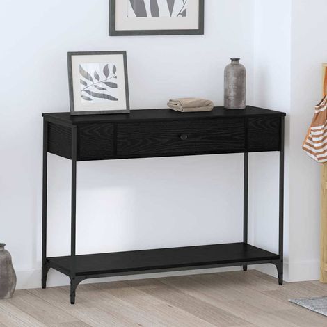 Console Table Black oak 100 x 34.5 x 75 cm Engineered wood vidaXL (1/5)