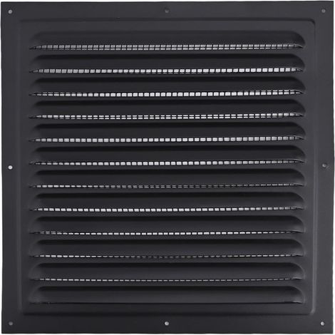 Grille d'aération carrée en aluminium avec maille en fibre pour intérieur et extérieur (350 x 350 cm) (1/5)