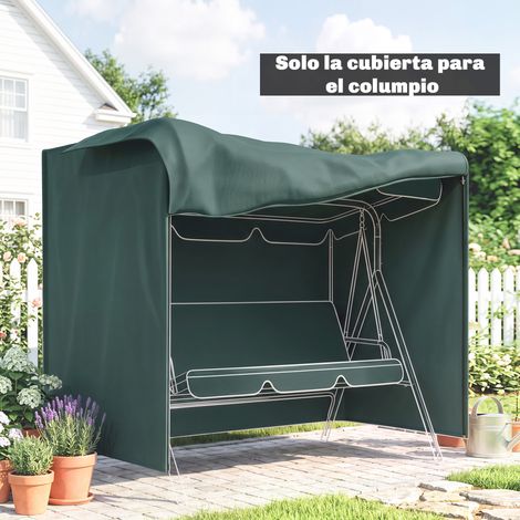 Telo di copertura per altalena da giardino con cerniera, telo coprimobilio per esterni, 177x114x152 cm, verde scuro (1/5)