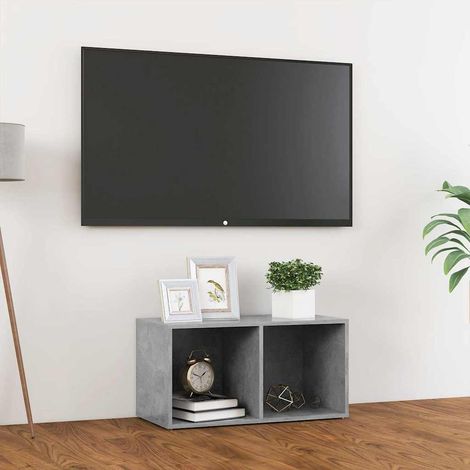 805529 vidaXL TV Cabinet Concrete Grey 72x35x36,5 cm Engineered Wood (1/5)