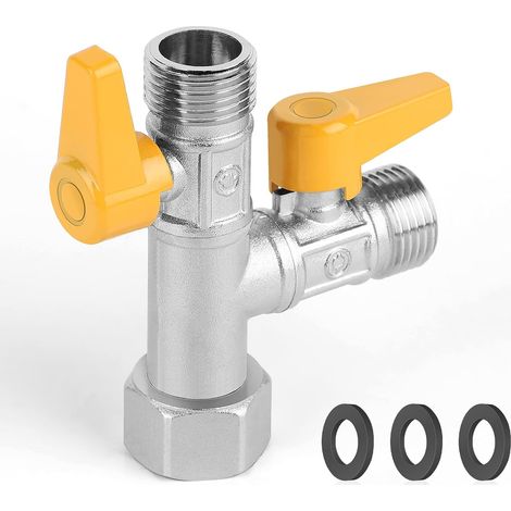 Vanne 3 Voie Raccord T Robinet Wc 3 Voies Douchette G 1/2 Rondelles  De Bain pour Salle en Caoutchouc Cuisine (1/5)