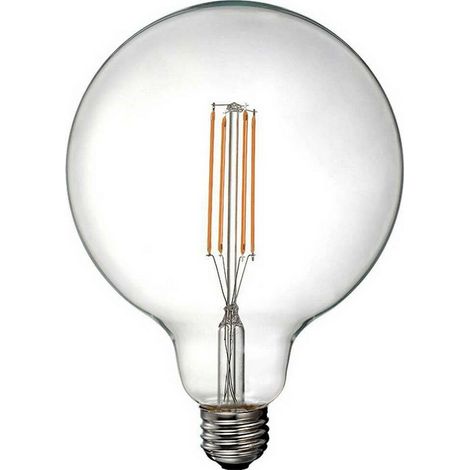 BOMBILLA DE GLOBO CON FILAMENTO DE LED E27 6W 800lm 3200K LUZ CALIDA Ø12,5x17cm EDM (1/4)