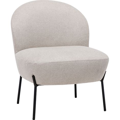 Sessel im beigen Samtdesign mit schwarzem Metall BELEY