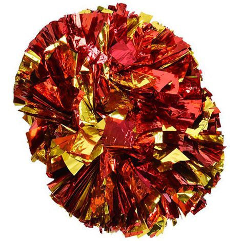 Pompons de danse rouge et or pour compétitions de cheerleading et spectacles (1/4)