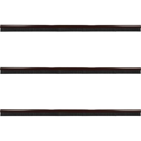 KOTARBAU® 3 pièces Joint Bas de Porte - PVC - 100 cm - Brun - Brosse Bas de Porte Automatique - Joint de Battant D'entrée - Protection Contre le Vent et Les Insectes - Facile À Installer (1/5)