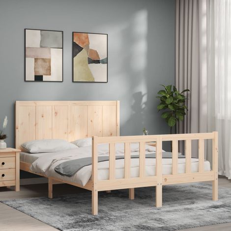 Bed Frame without Mattress 120x200 cm Solid Wood Pine vidaXL