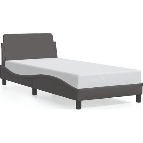 Lit simple,Lit adulte,Cadre de lit Dover gris 90x190 cm similicuir CFW1653527 (1/5)