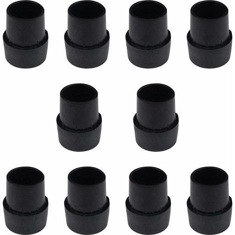 Lot de 10 embouts de pied de trampoline en caoutchouc antidérapant facile à installer - Accessoires de trampoline solides en latex pour pieds ronds de 2,5 cm - Noir (1/5)