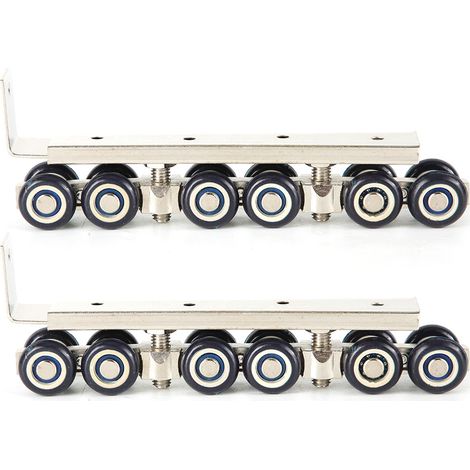 Rollenhalter, 2 Stück, Haushalts-Rollenhalter mit 12 Rollen, geräuschlose Schiebetürrollen, Schranktürbeschläge-Set