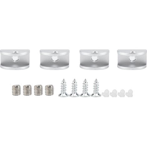 Lot de 4 supports en aluminium pour vitre, pinces de fixation pour fenêtre arc, pour épaisseur 5-8 mm, étau en verre spatial. (1/5)