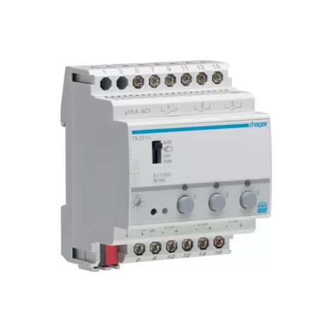 Hager Schaltaktor Dimmaktor 3-fach KNX REG TX211A (1/2)