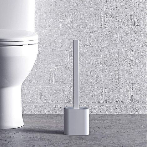 Brosse de toilette en silicone avec support et brosse de nettoyage en profondeur Total-AquaForge (1/5)