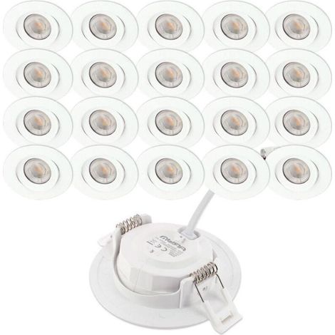 Spot Led Plafond Encastrable, 20 Spots Encastrables LED ASTURIE Orientable, Spot LED Encastrable Orientable (1/4)