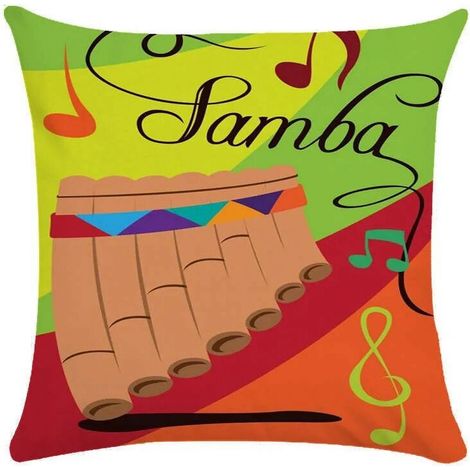 Taie D'oreiller Coton Linen Motif Instrument De Musique Abstrait 40x40 cm Intérieur Extérieur Canapé Lit Chaise Voiture 1 Pièce (1/5)