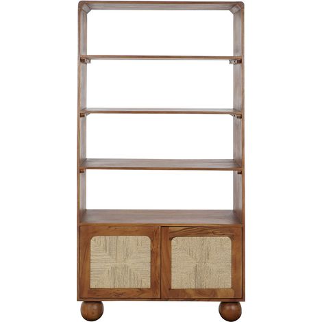 Etagère, bibliothèque en bois coloris naturel - longueur 90 x profondeur 40 x Hauteur 181 cm (1/5)