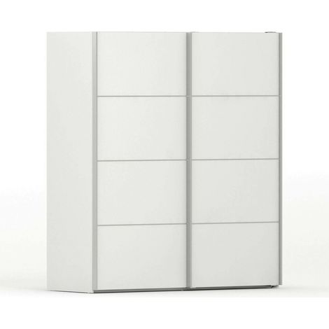 Dmora - Guardaroba 2 ante Arienne, Mobile camera da letto, Cabina armadio portabiti, Armadio appendiabiti, 182x64 h202 cm, Bianco