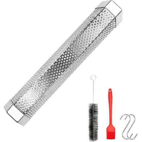 Ensemble de tubes à fumoir à granules de 12 pouces, générateur de fumée de 5 heures pour fumage à chaud et à froid, fabriqué en acier inoxydable robuste. (1/5)