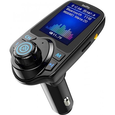Kit mains libres Bluetooth avec émetteur FM pour voiture / Lecteur MP3 portable / Appels mains libres en voiture / Entrée AUX / Chargeur / Clé USB / Musique / Audio / Radio / Carte TF / Adaptateur pou (1/5)