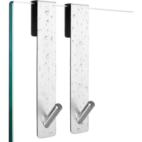Set di 2 ganci doccia in acciaio inox con imbottitura in schiuma, portasciugamani e appendiabiti da parete - Crezuo