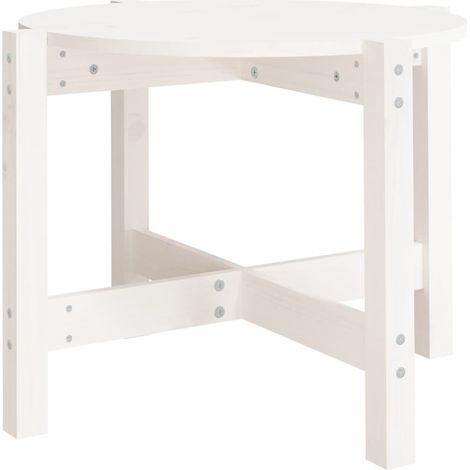 Maison Exclusive - Couchtisch Weiß Ø 62,5x45 cm Massivholz Kiefer