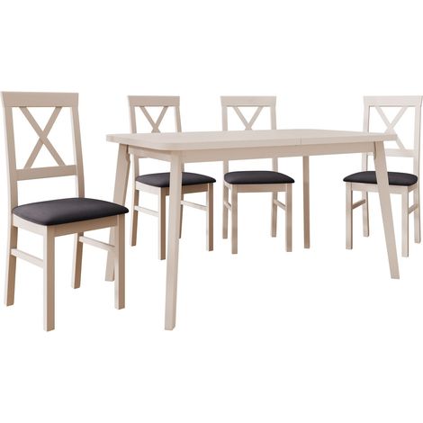 Conjunto de mesas y sillas para comedor Victorville 373 , 75x80x140cm, Diámetro: 0, Número de asientos: 4, Estilo: Contemporary