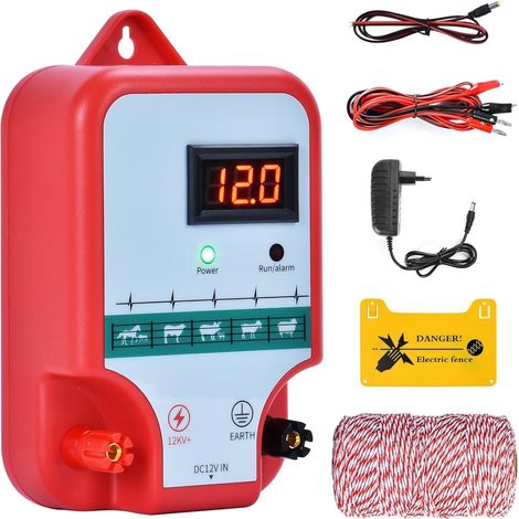 Fil électrique de Haute Conductivité pour Clôture électronique du Bétail, Fil de Clôture électrique Portable pour Chevaux, Vaches, Moutons Et Chiens (Rouge) (1/5)