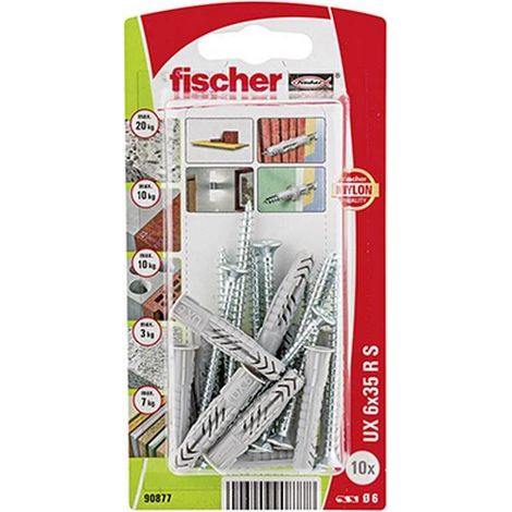 Fischer 090877 Blister tacos universales nylon UX 6x35 RSK NV (1/3)