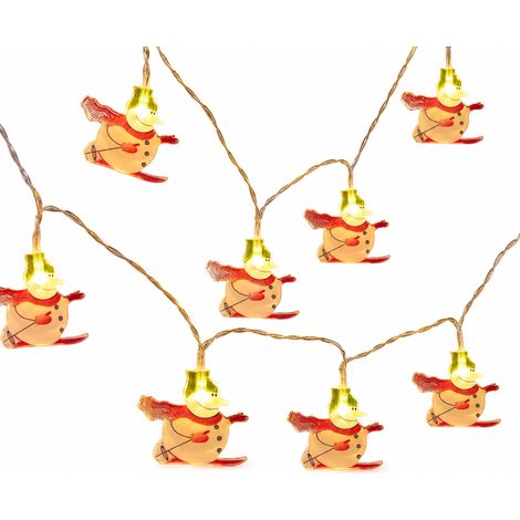 Guirlande Lumineuse LED Solaire de Noël avec Bonhommes de Neige Skieurs, 8 Modes, 100 LED (1/5)