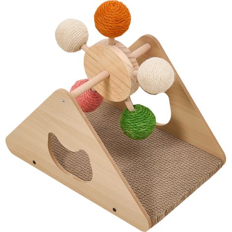 Interactive Rotating Cat Scratcher with Colorful Sisal Balls (1/5)