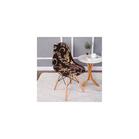 TAISHENGDA-Lot de 2 housses de chaise extensibles motif coquillage, housse de chaise moderne imprimée antidérapante et anti-poussière (1/5)
