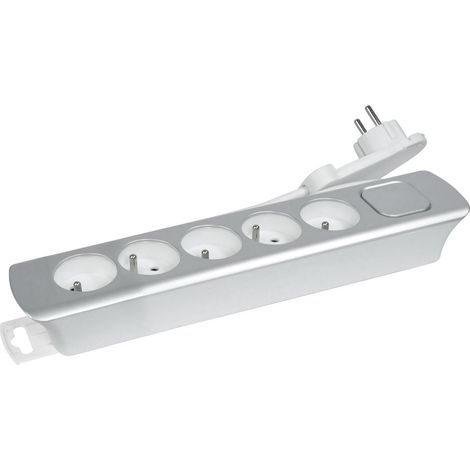 Multiprise 5 prises fiche plate avec interrupteur