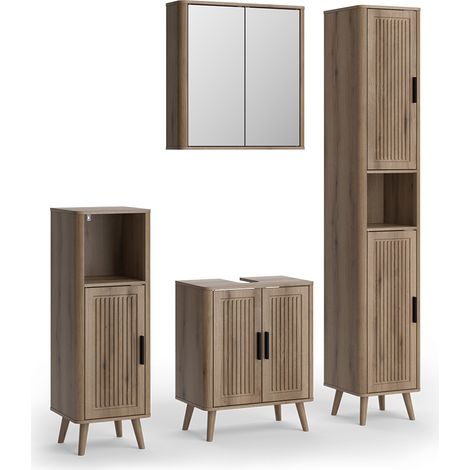 conjunto de muebles de baño Skara, Roble, 4 partes, Vicco (1/5)