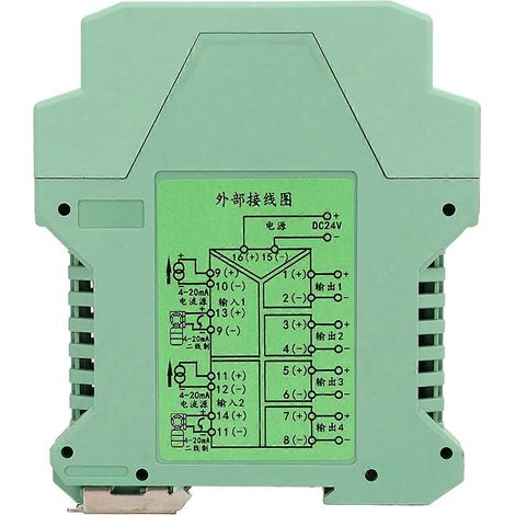 Isolateur de signal CC, 2 entrées, 4 sorties  transmetteur de courant 4–20 mA  conditionneur de signal de détection PLC, 24 V