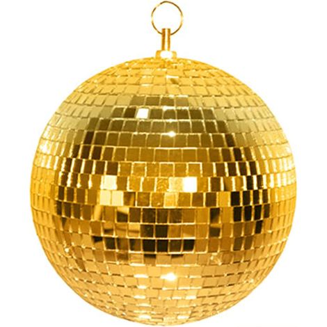Boule À Facettes - 1 Unité - Verre Doré - Réflecteur Lumineux - Soirée Disco - 20cm