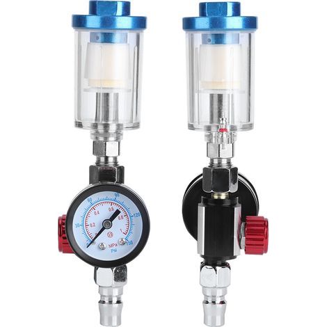 Air pressure regulator, gauge, 1/4" inline thread for construction, all industrial work, automotive and marine finishing (1/5)