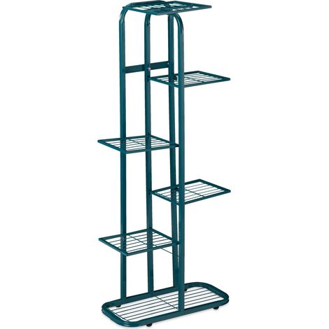 Scaffale per piante a scala moderno 107 x 44 x 24 cm supporto stabile in acciaio nero 130010804