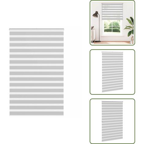 Zebrarollo Hellgrau 145x200 cm Stoffbreite 140,9 cm Polyester - Zebra-Jalousie - Zebra-Jalousien - Zebra-Rollo - Doppelrollo (1/5)