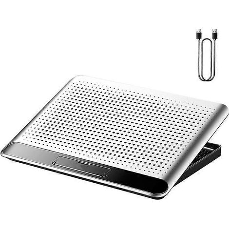 Support de refroidissement pour ordinateur portable en alliage d'aluminium, alimenté par USB, avec grands ventilateurs silencieux (1/5)