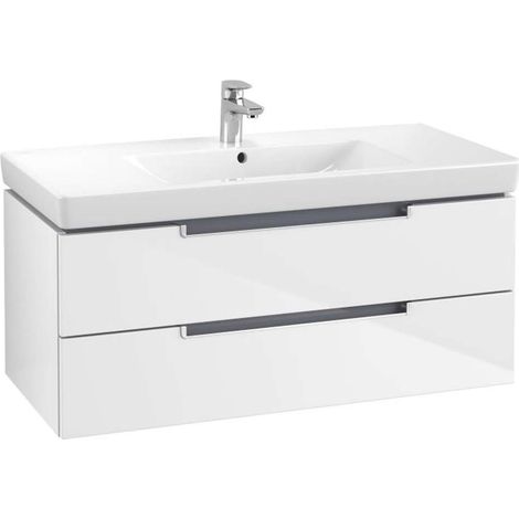 Villeroy & Boch Subway 2.0 - Mobile da lavabo, 987x420x449 mm, 2 cassetti, Glossy White A69000DH (1/4)
