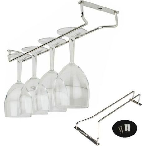 Acier inoxydable Rangement Support Verre a Pied Coupe Casier a vin Porte-Verre, 35cm (1/4)
