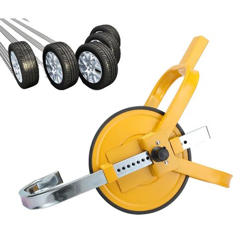 Antivol de roue, acier jaune, ajustable 30 cm, 19 trous de verrouillage, noyau de verrouillage croisé, dispositif anti-vol (1/5)