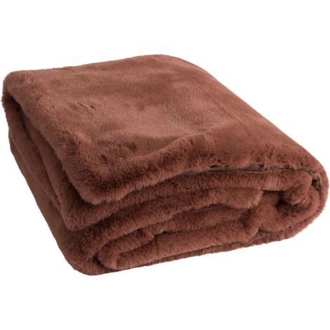 Plaid 180x130 cm marron clair - LOYD (1/4)
