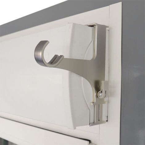 Support sans perçage pour tringle à rideau – Extensible 14 à 24 cm – Pour coffres de 140 à 240 mm – Supporte tringles D.20 à 28 mm (1/5)