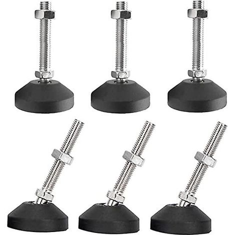 Lot de 6 pieds de table universels réglables en silicone D40M850, base pivotante en nylon avec charnière filetée M8 et patins de glissement (1/5)